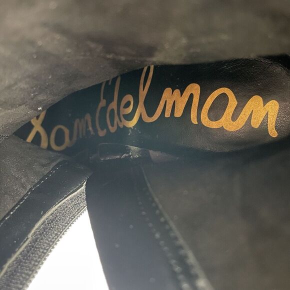 Sam Edelman Ivette Boots Women 9.5 Black Suede Square‎ Toe 90s Mid Calf 90s Y2K - Picture 13 of 16